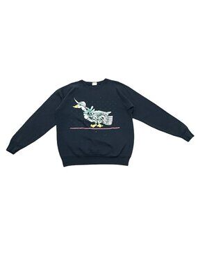 Vintage 1990s Fruit of the Loom Black Duck Graphic Sweatshirt Made in USA